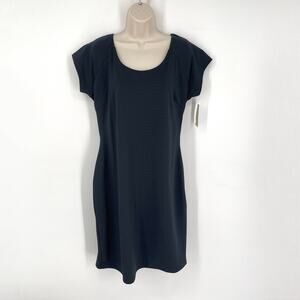 MICHAEL Michael Kors NEW Open Twist Back Sheath Dress Sz XL New Navy Cap Sleeves